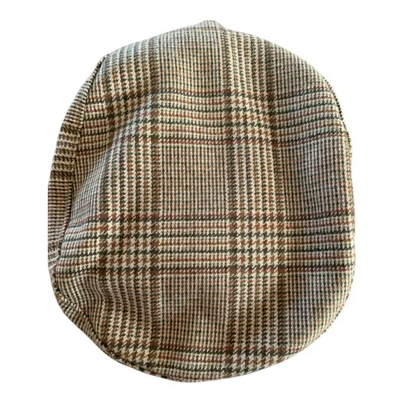 Vintage Classic Brown Plaid Flat Cap Sz L - Picture 2 of 6